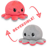 TeeTurtle Reversible Octopus Plushie (Red + Gray)