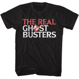 The Real Ghostbusters - Logo - American Classics - Solid Black Adult Short Sleeve T-Shirt