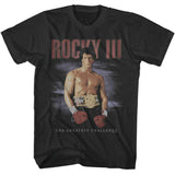 Rocky - Faded Background - Officially Licensed - Gray Solid Front Print Adult Short Sleeve T-Shirt