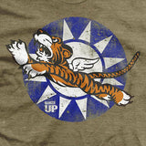 Flying Tigers Bomber T-Shirt - Heather Brown Style001