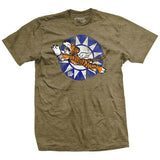 Flying Tigers Bomber T-Shirt - Heather Brown Style001