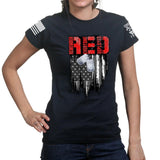 R.E.D Flag & Dog-tags Ladies T-shirt Style001
