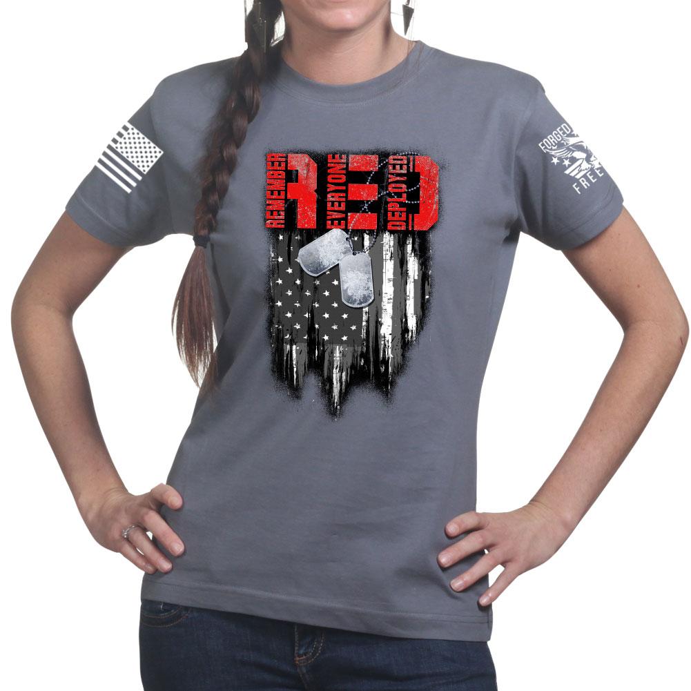 R.E.D Flag & Dog-tags Ladies T-shirt Style001