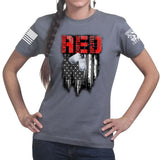 R.E.D Flag & Dog-tags Ladies T-shirt Style001