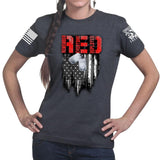 R.E.D Flag & Dog-tags Ladies T-shirt Style001