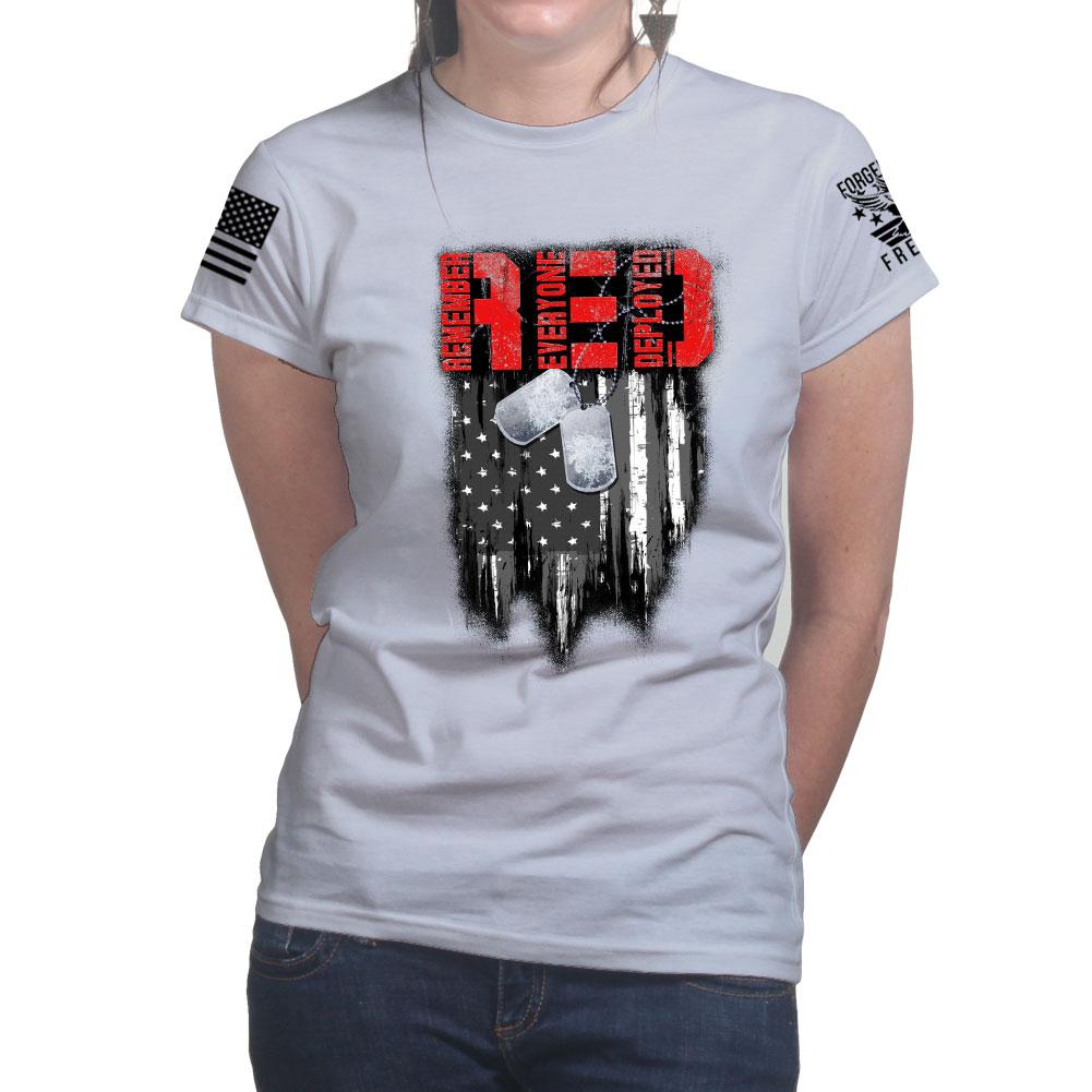R.E.D Flag & Dog-tags Ladies T-shirt