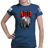 R.E.D Flag & Dog-tags Ladies T-shirt
