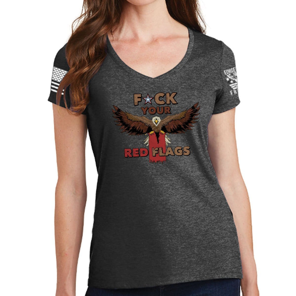 Ladies Fuck Your Red Flag Laws V-Neck T-shirt Style001