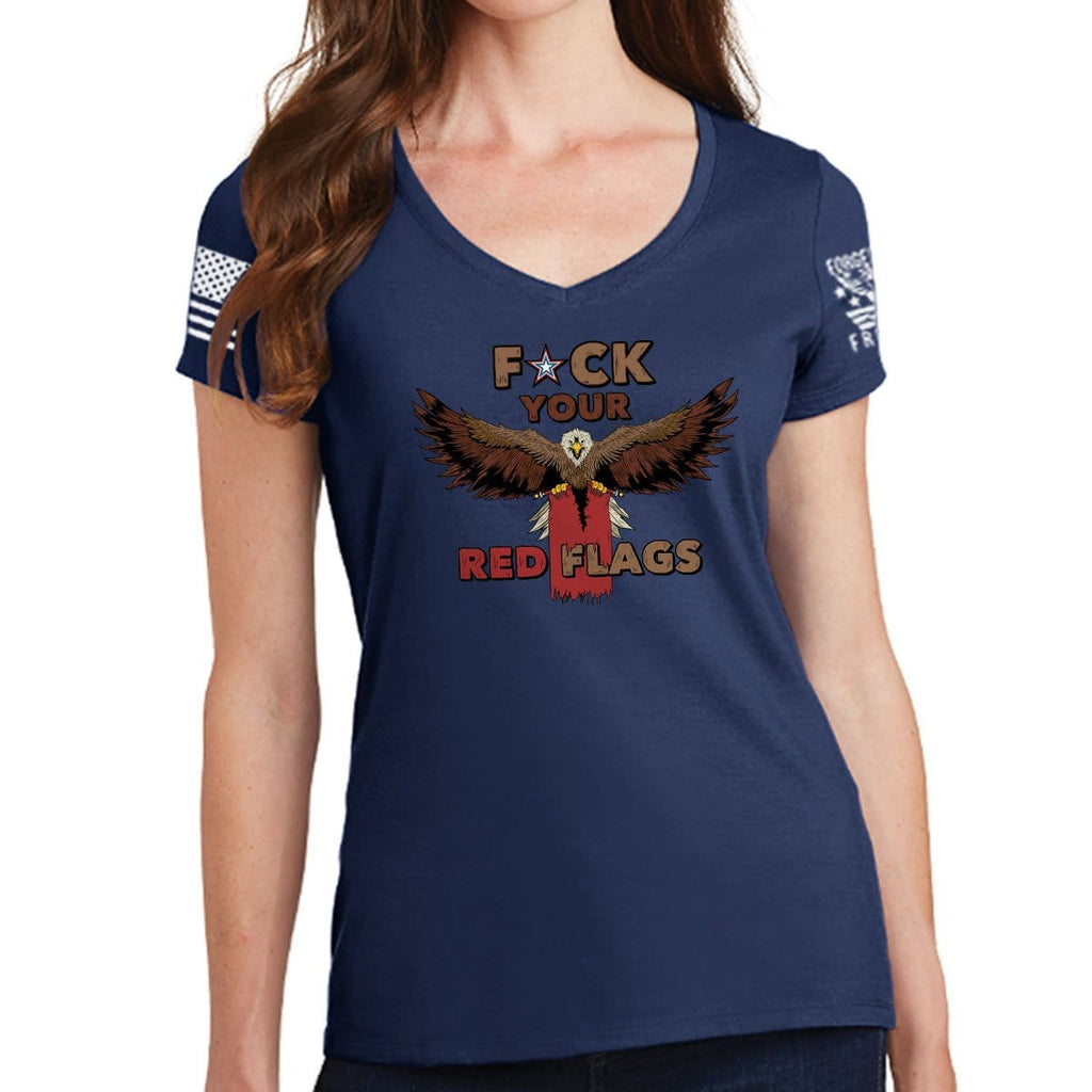 Ladies Fuck Your Red Flag Laws V-Neck T-shirt Style001