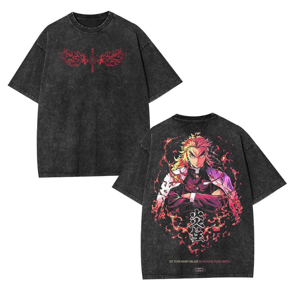 RENGOKU KYOJURO ANIME INSPIRED VINTAGE TEEä¸¨DEMON SLAYER-[DS]