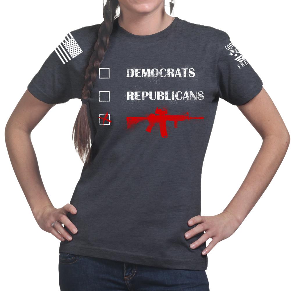 Republicans Democrats AR15 Ladies T-shirt Style001