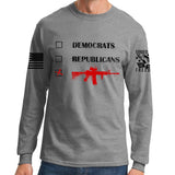 Republicans Democrats AR15 Long Sleeve T-shirt