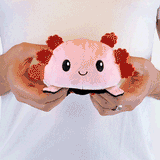 TeeTurtle Reversible Axolotl Plushie (Black + Pink)