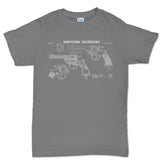 Vintage Revolver Blueprints Men's T-shirt