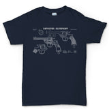 Vintage Revolver Blueprints Men's T-shirt Style001