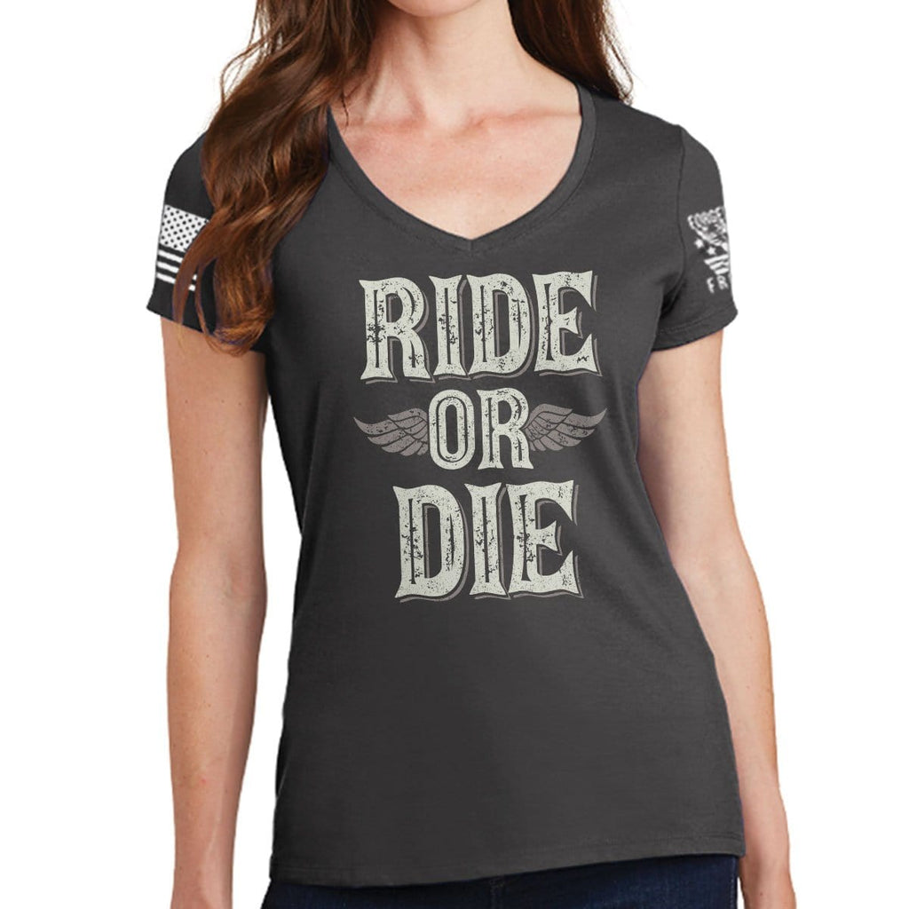 Ladies Ride or Die V-Neck T-shirt Style001