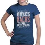 Ladies Hunting Rifles Racks & Deer Trails T-shirt Style001