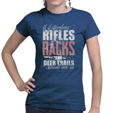 Ladies Hunting Rifles Racks & Deer Trails T-shirt