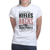 Ladies Hunting Rifles Racks & Deer Trails T-shirt Style001