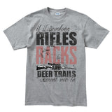 Men's Hunting Rifles Racks & Deer Trails T-shirt Style001