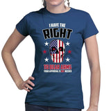 Right to Bear Arms Skull Ladies T-shirt Style001