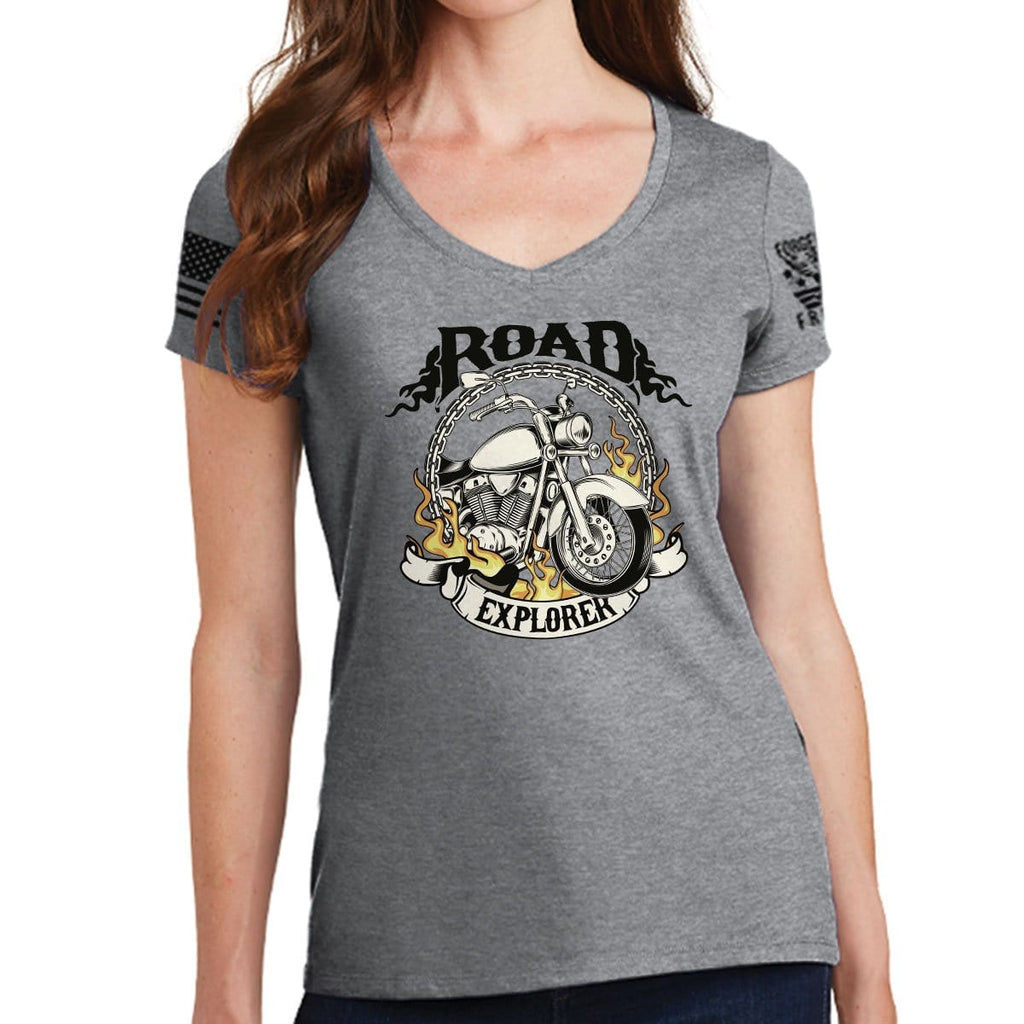 Ladies Road Explorer V-Neck T-shirt Style001