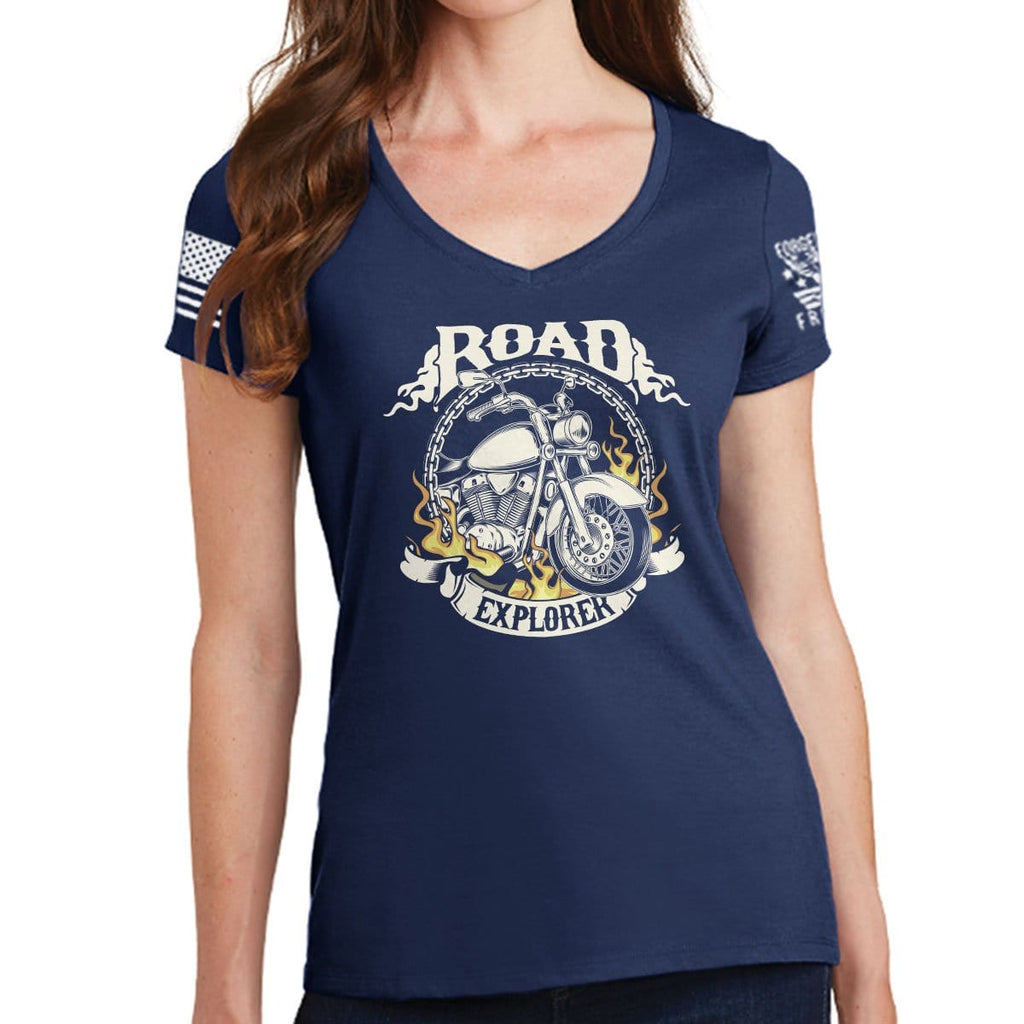 Ladies Road Explorer V-Neck T-shirt Style001