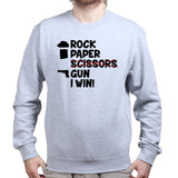 Rock Paper Scissors Gun Sweatshirt Style001