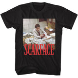 Scarface - Money Stacks - American Classics - Solid Black Adult Short Sleeve T-Shirt
