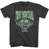 Scarface - Banner Globe - American Classics - Solid Gray Adult Short Sleeve T-Shirt
