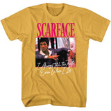 Scarface - Even When I Lie - American Classics - Solid Yellow Adult Short Sleeve T-Shirt