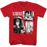 Scarface - World Is Yours Collage - American Classics - Solid Red Adult Short Sleeve T-Shirt