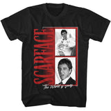 Scarface - Logo Pics - Officially Licensed - Black Solid Front Print Adult Short Sleeve T-Shirt