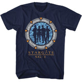 Stargate - Silhouette Gate - American Classics - Solid Blue Adult Short Sleeve T-Shirt