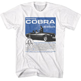 Carroll Shelby - 60s Cobra Ad - American Classics - Solid White Adult Short Sleeve T-Shirt