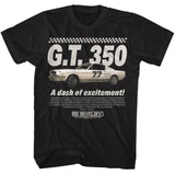 Carroll Shelby A Dash Of Excitement Black Solid Adult Short Sleeve T-Shirt