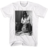 Slash - Black & White Guitar - American Classics - Solid White Adult Short Sleeve T-Shirt