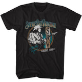 Stevie Ray Vaughan - And Double Trouble - American Classics - Solid Black Adult Short Sleeve T-Shirt