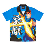 YYH KUWABARA FLAME BUTTON UP SHIRT (BLUE)