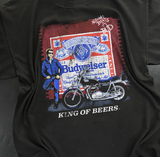 NOTHING BEATS A BUD MOTORCYCLE VINTAGE WASHED BLACK T-SHIRT