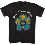 Stone Temple Pilots - Eye Flower - American Classics - Solid Black Adult Short Sleeve T-Shirt