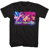 Street Fighter - Splatter Box - American Classics - Solid Black Adult Short Sleeve T-Shirt