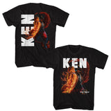 Street Fighter - Ken Character - American Classics - Solid Black Adult Short Sleeve T-Shirt
