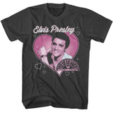 Elvis Presley - Sun Records Heart - American Classics - Solid Gray Adult Short Sleeve T-Shirt