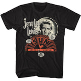Sun Records - Jerry Lee Lewis Music Note Song Titles - American Classics - Solid Black Adult Short Sleeve T-Shirt