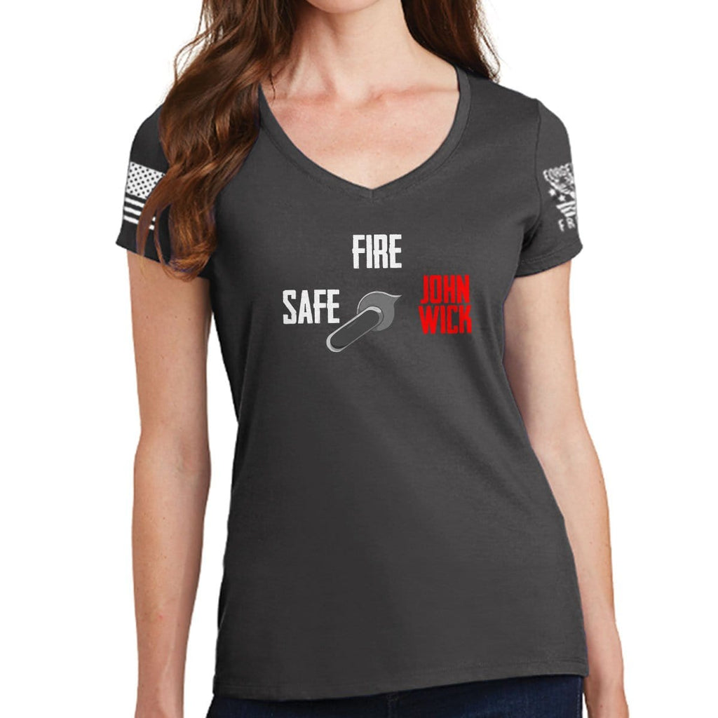Ladies Safe Semi John Wick V-Neck T-shirt Style001