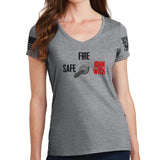 Ladies Safe Semi John Wick V-Neck T-shirt Style001