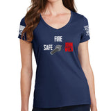 Ladies Safe Semi John Wick V-Neck T-shirt Style001