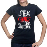 Ladies Sex Guns and Rock N Roll T-shirt Style001