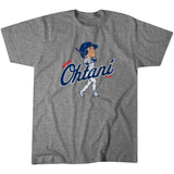 Shohei Ohtani - Batting Caricature - Los Angeles Baseball Adult Unisex Tee
